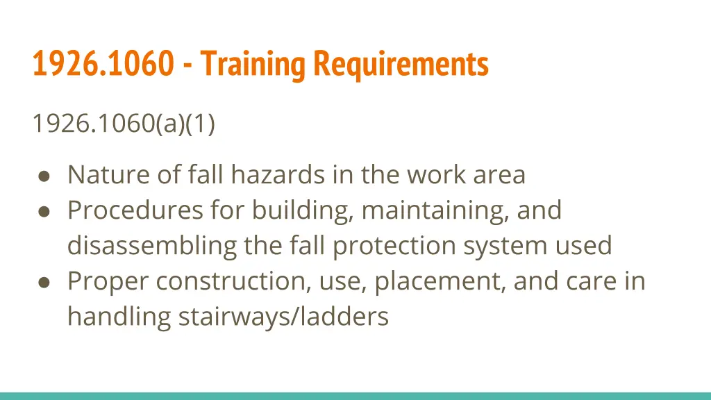 1926 1060 training requirements 1