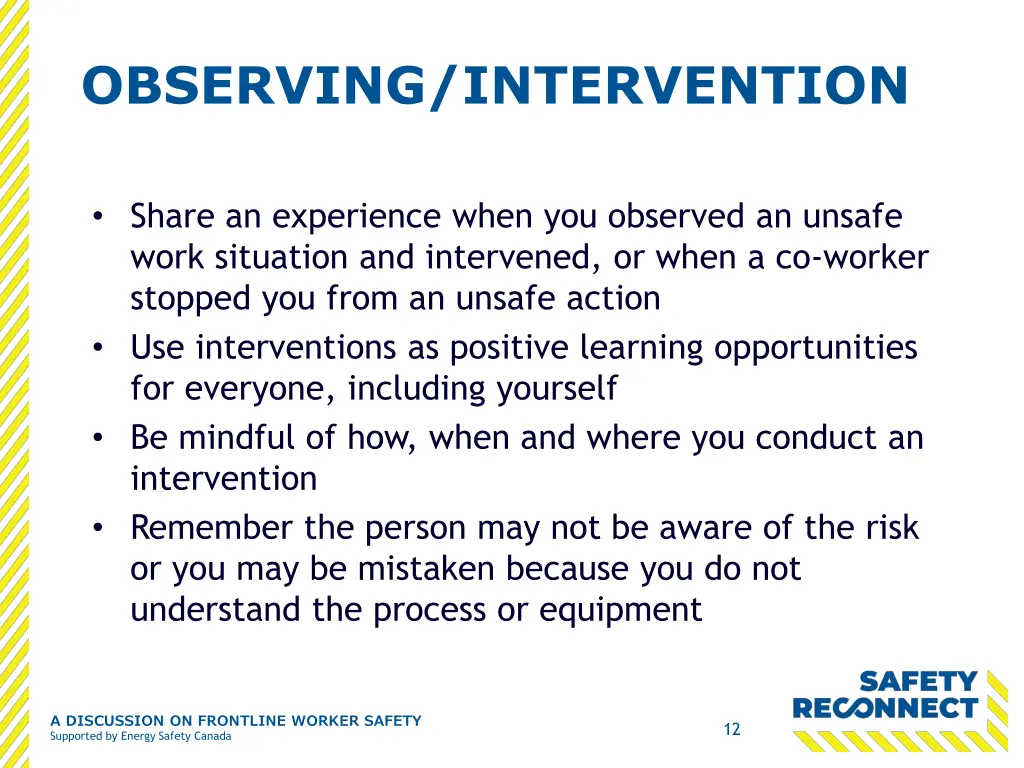 observing intervention