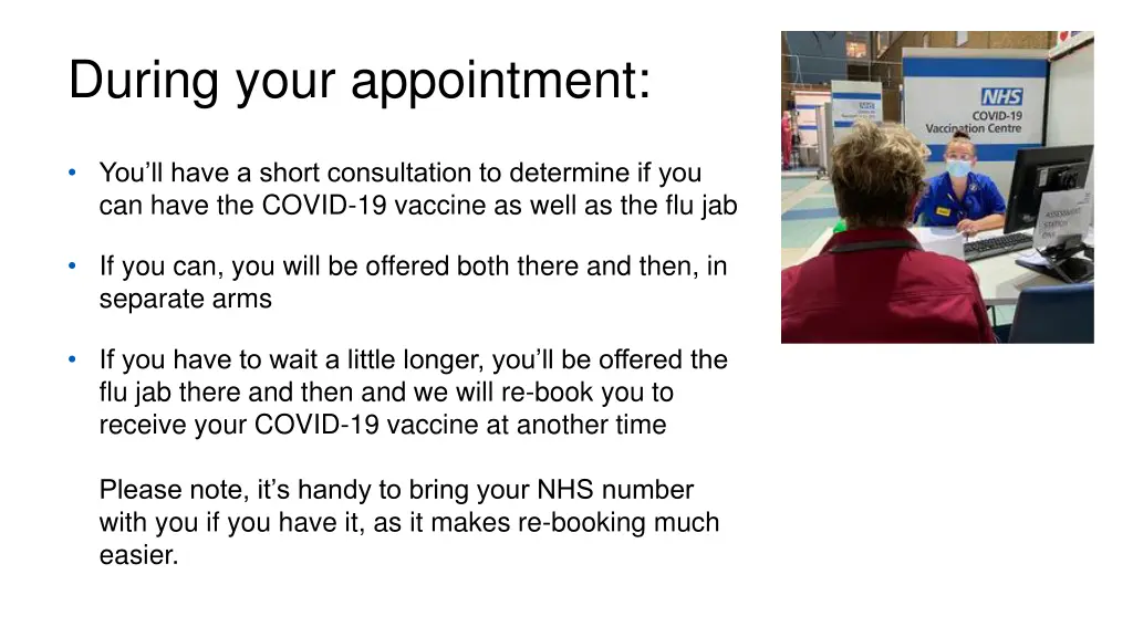 during your appointment