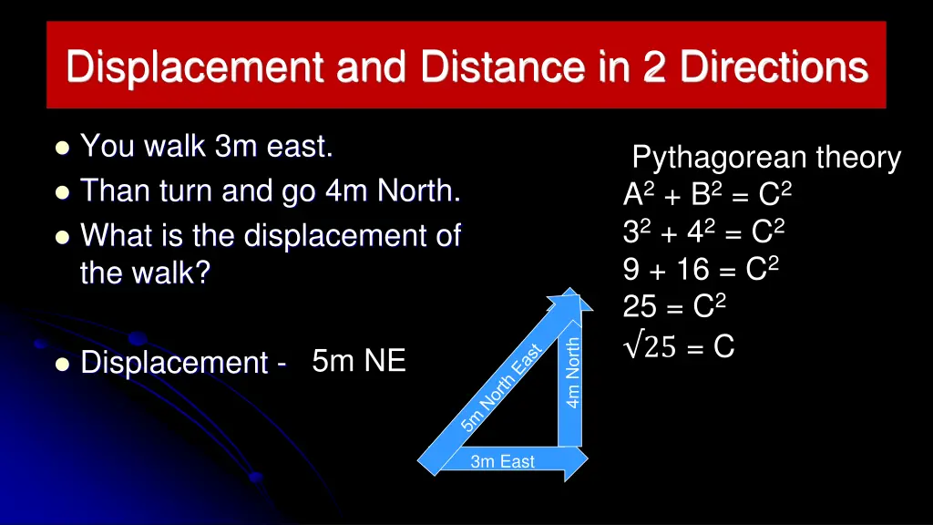 displacement and distance in 2 directions 1