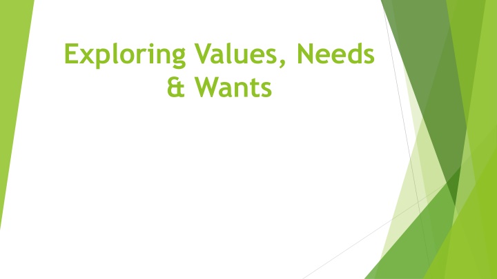 exploring values needs wants