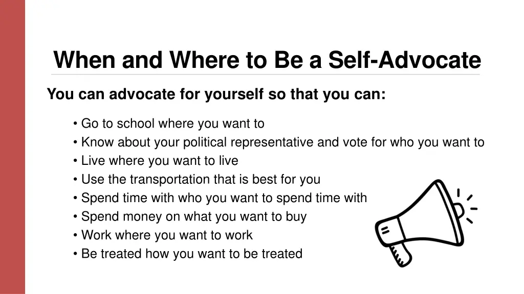 when and where to be a self advocate