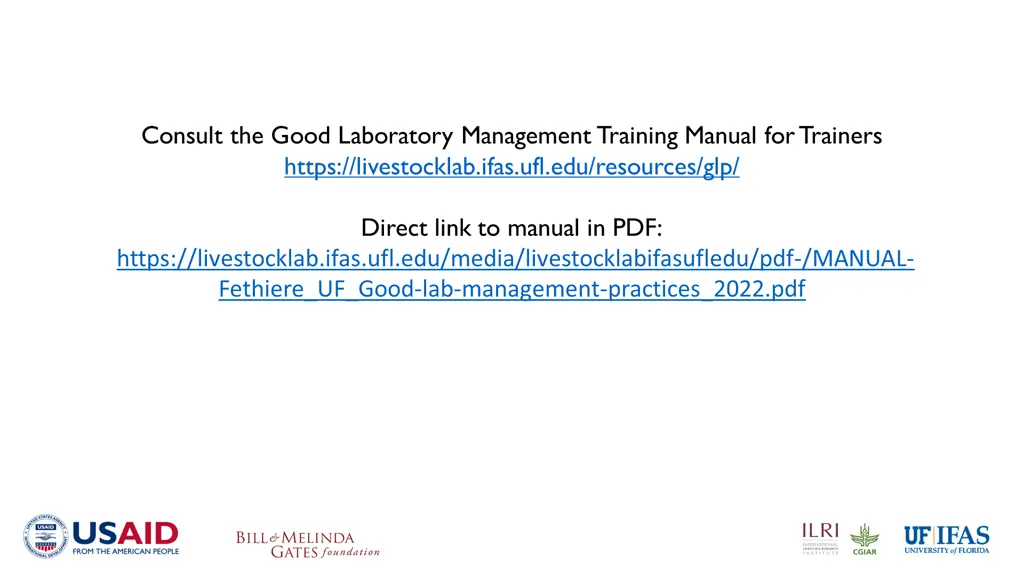 consult the good laboratory management training