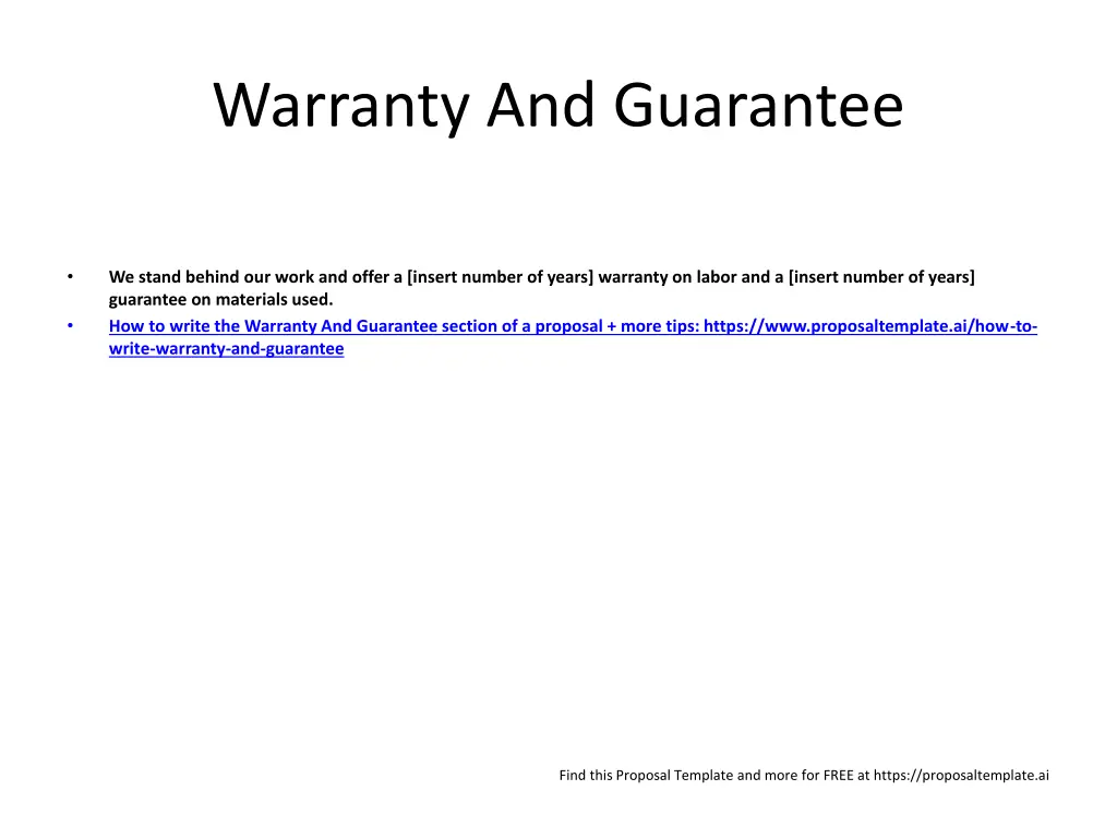 warranty and guarantee