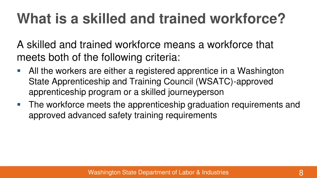 what is a skilled and trained workforce