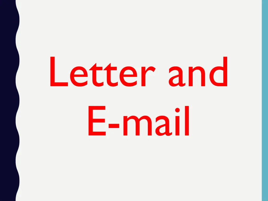 letter and e mail