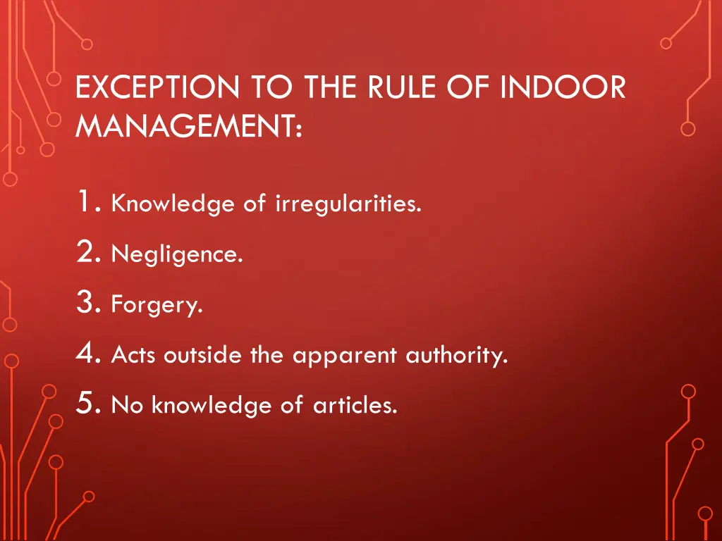 exception to the rule of indoor management