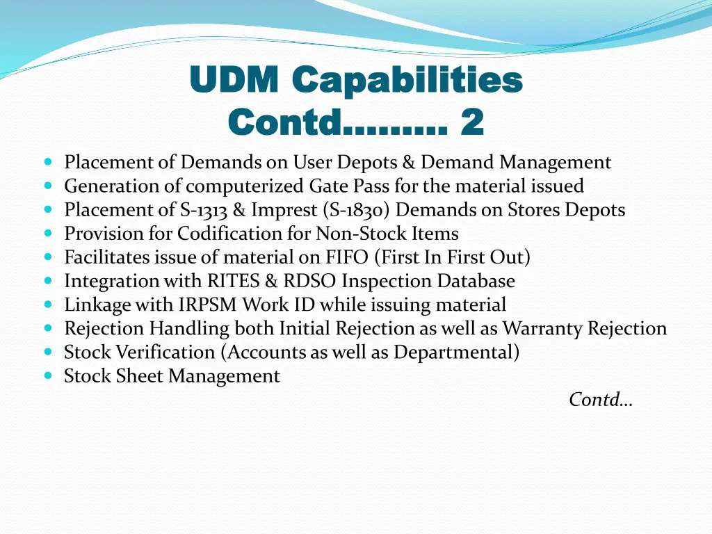 udm capabilities udm capabilities contd contd