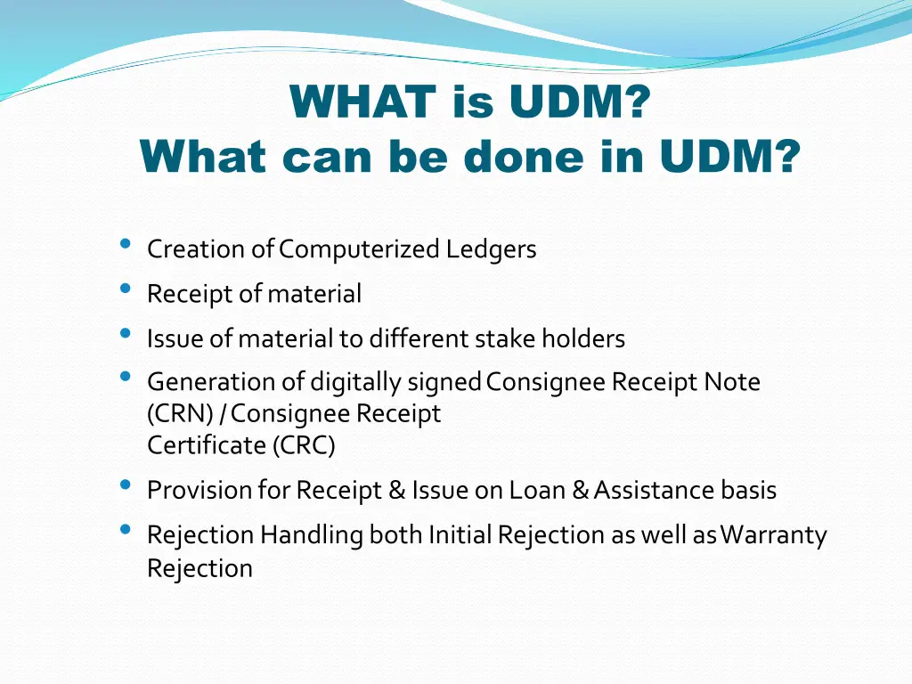 what is udm what can be done in udm