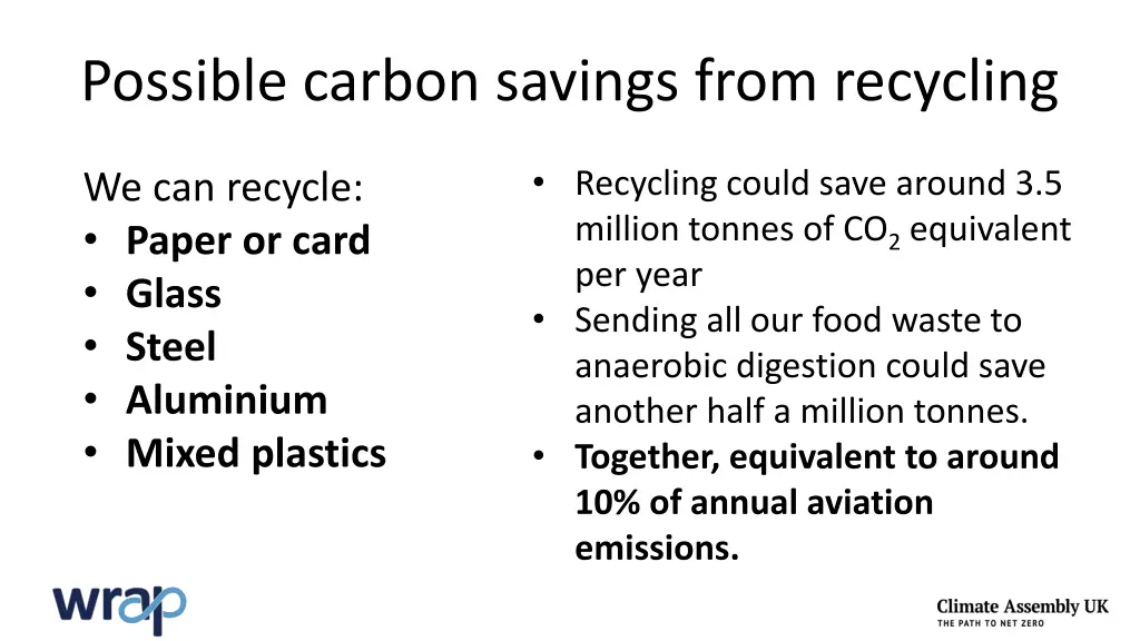 possible carbon savings from recycling