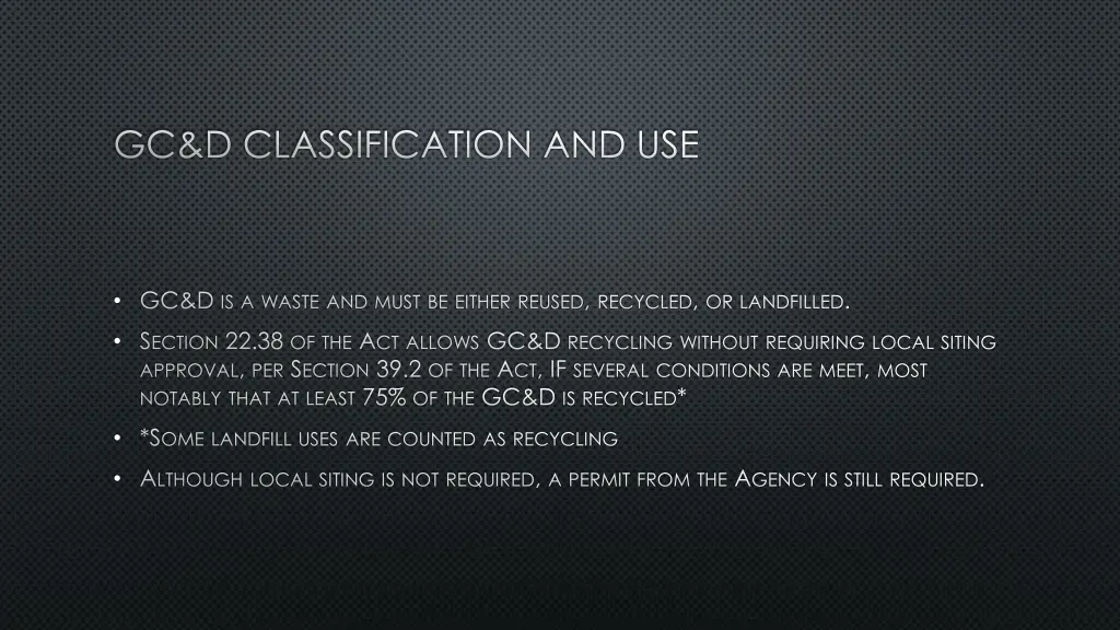 gc d classification and use