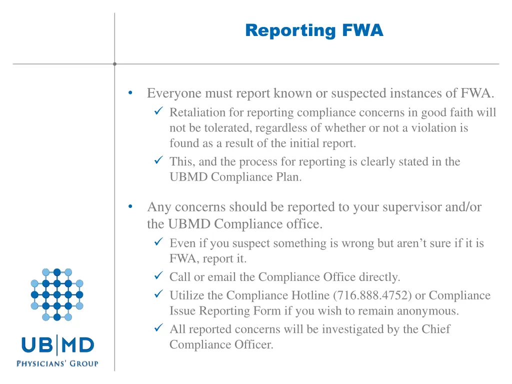 reporting fwa