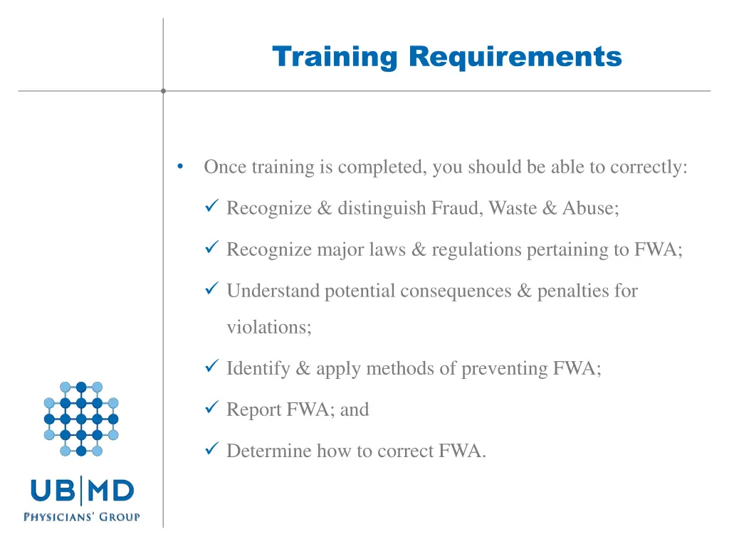 training requirements