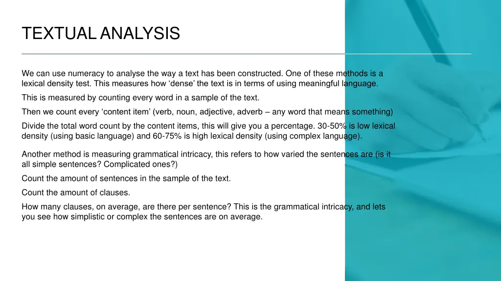 textual analysis