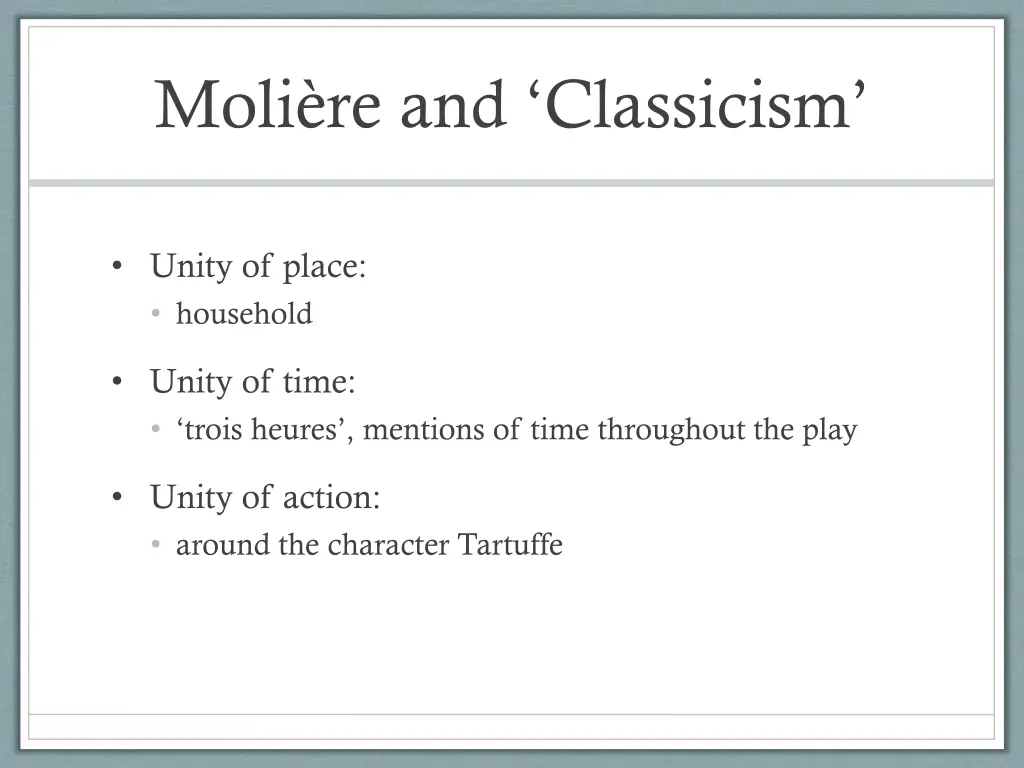 moli re and classicism 1