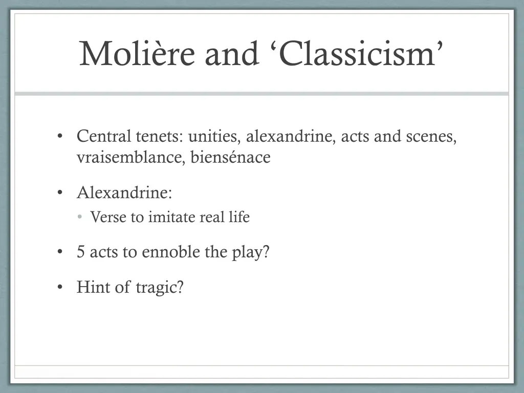 moli re and classicism