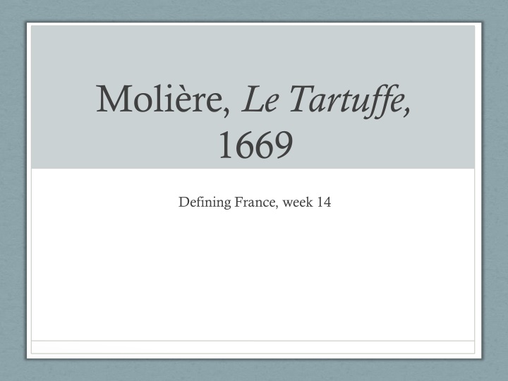 moli re le tartuffe 1669