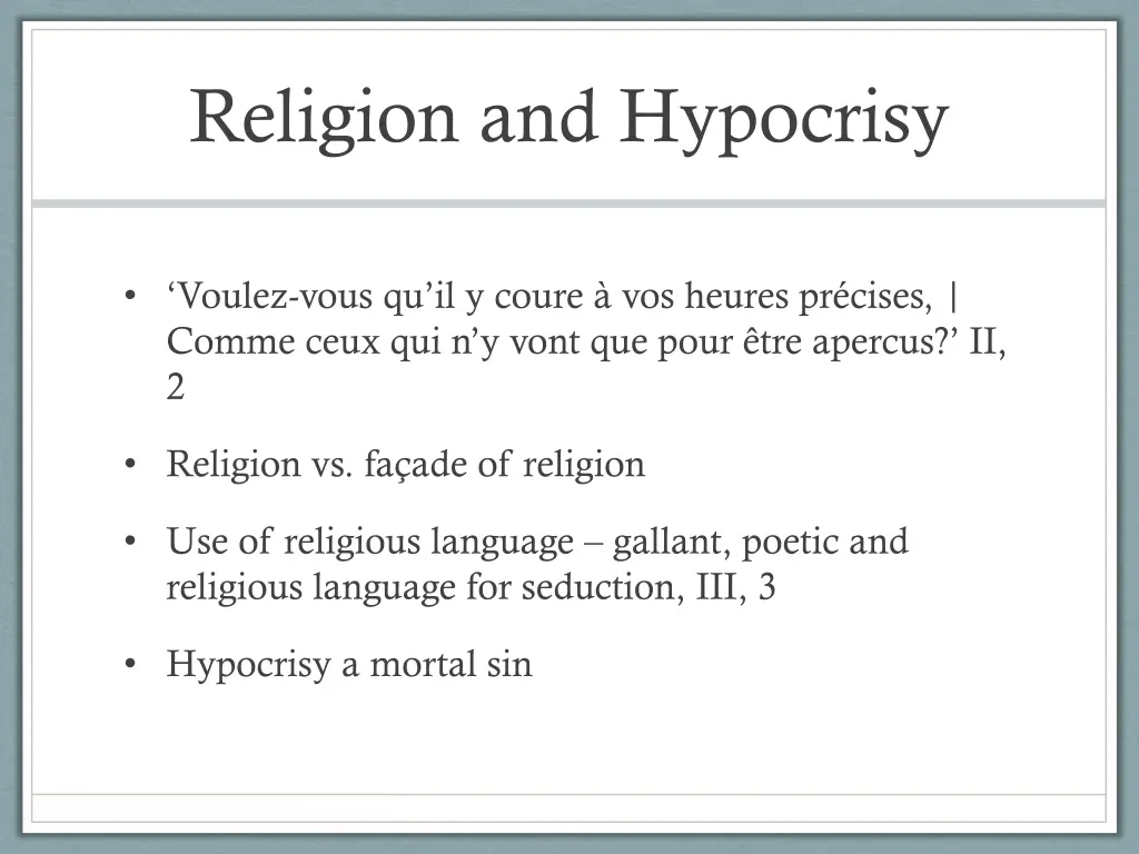 religion and hypocrisy