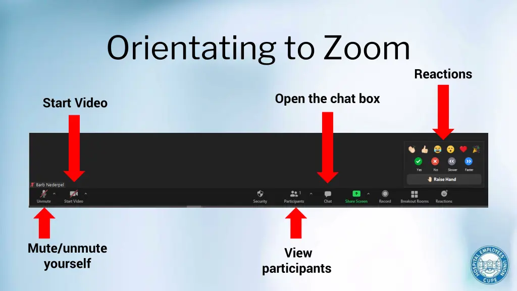 orientating to zoom