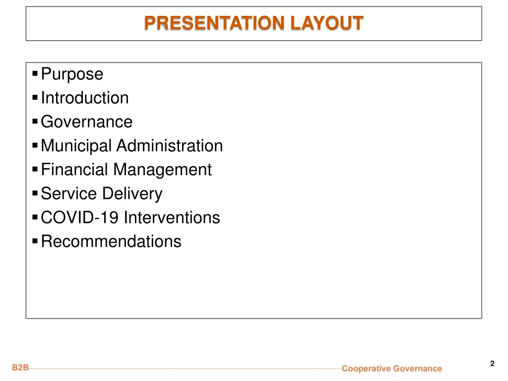 presentation layout