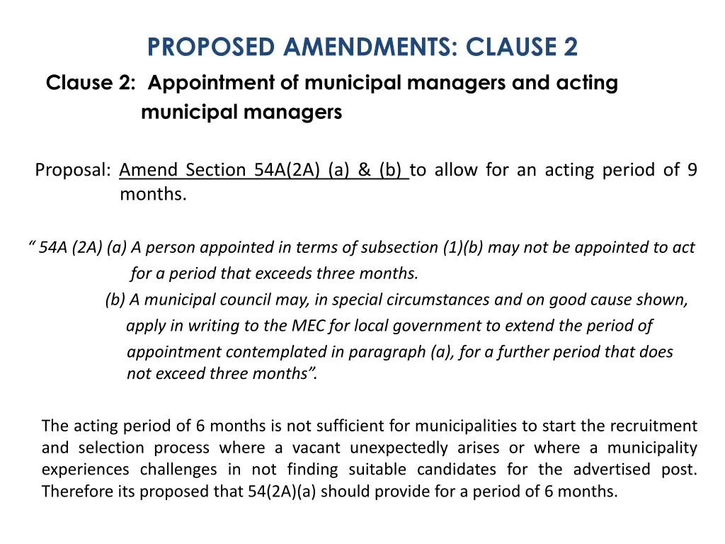 proposed amendments clause 2 clause 2 appointment