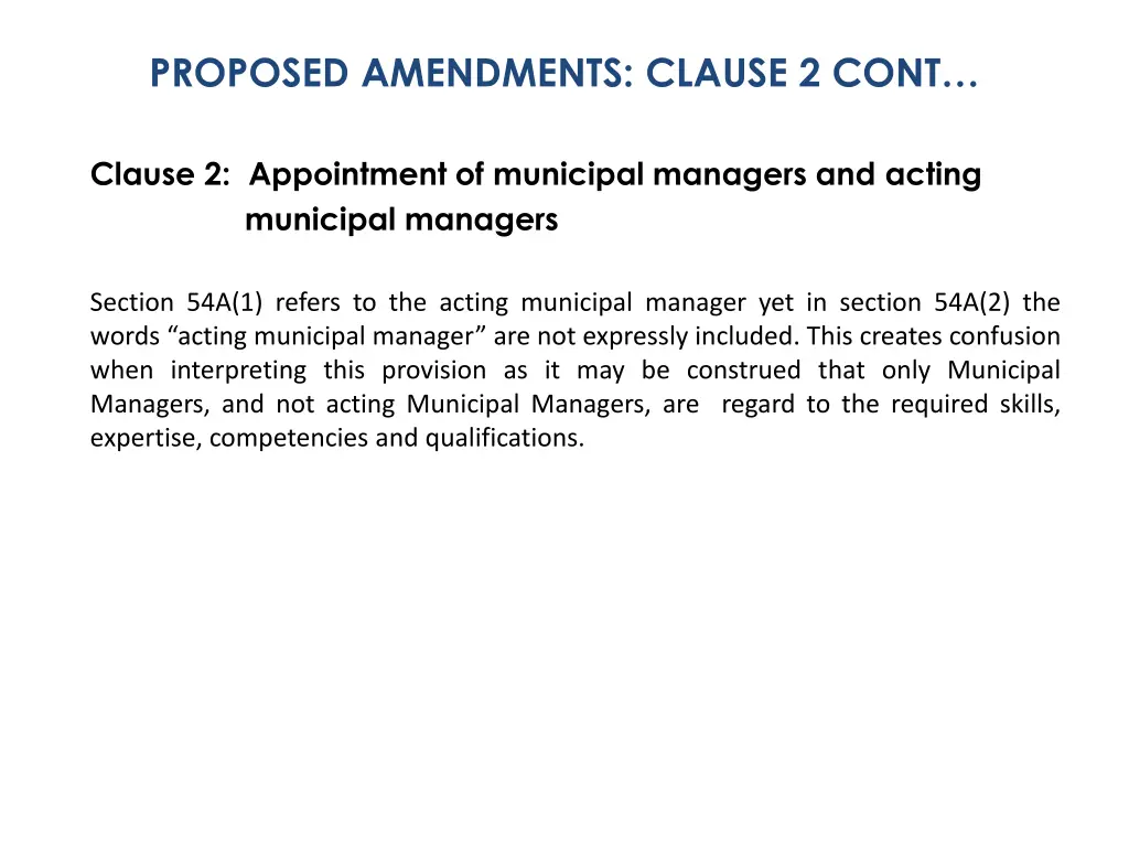 proposed amendments clause 2 cont 1