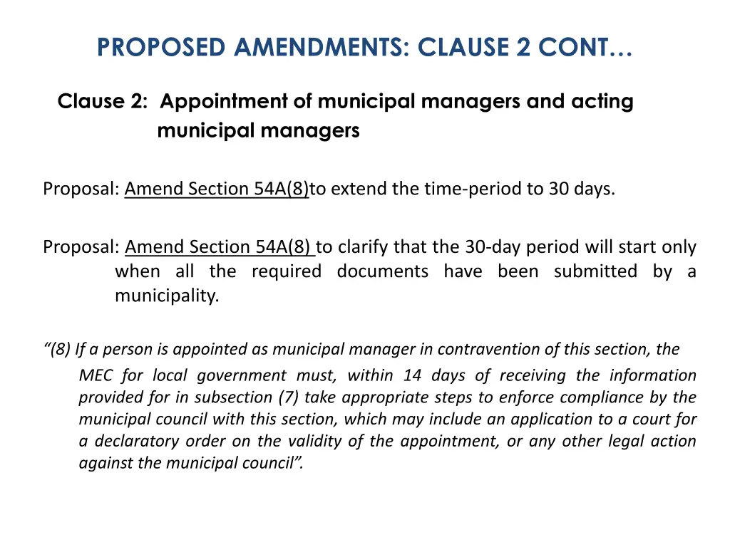 proposed amendments clause 2 cont 2