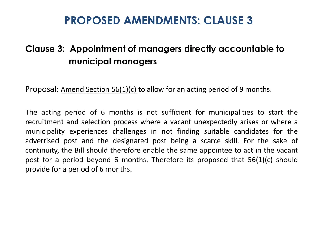 proposed amendments clause 3 1