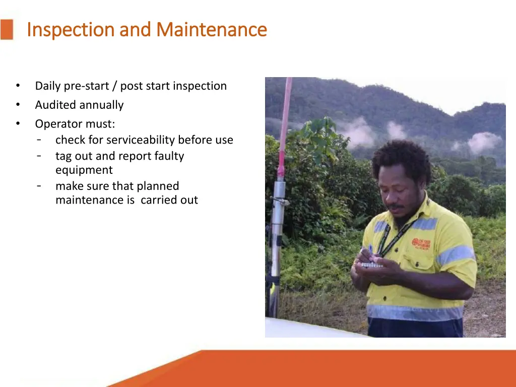 inspection and maintenance inspection