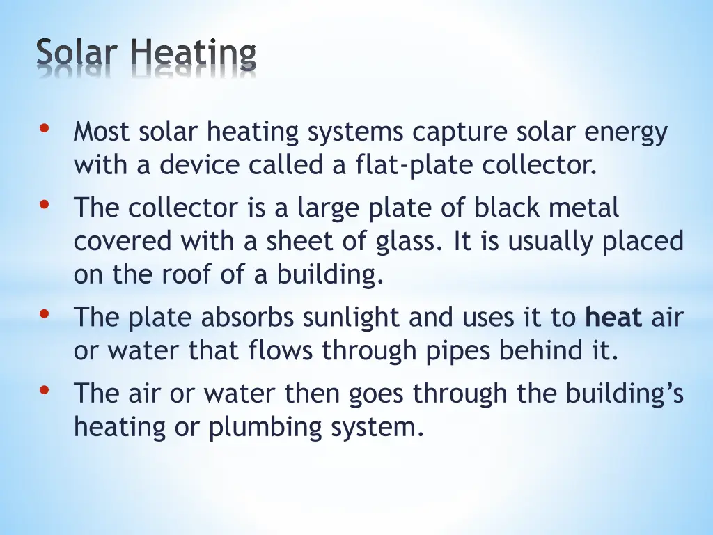 solar heating