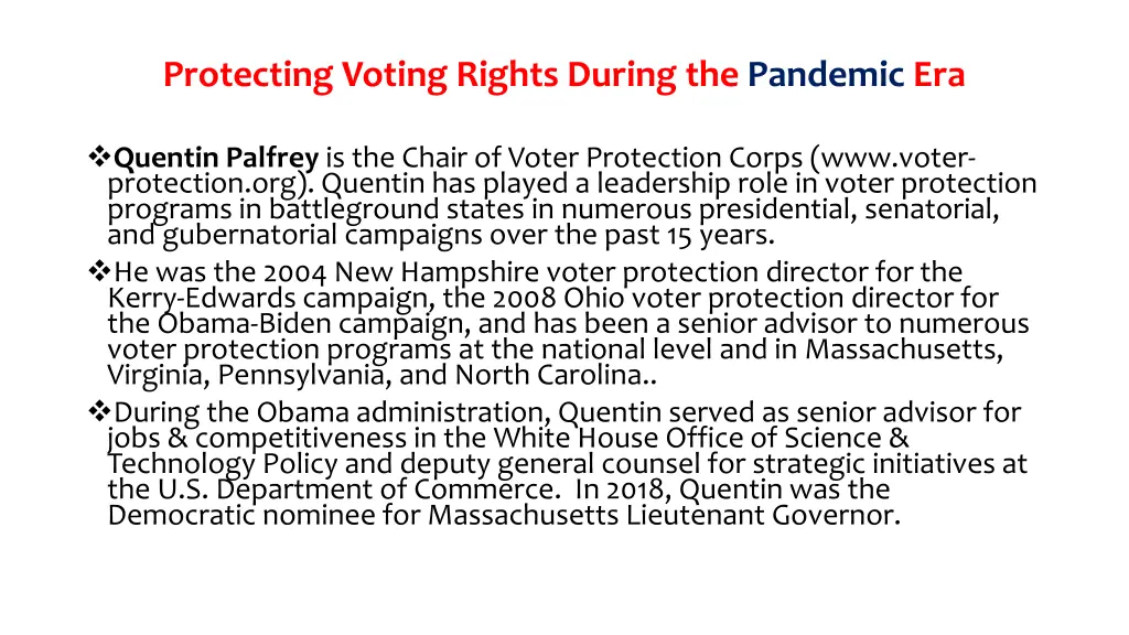 protecting voting rights during the pandemic era 12