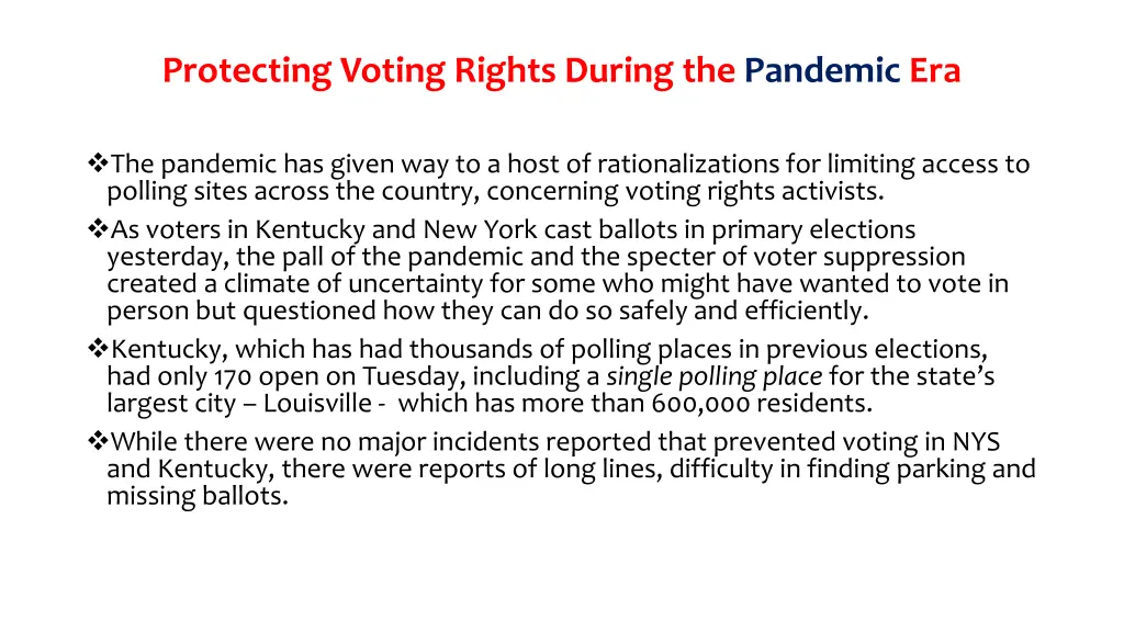 protecting voting rights during the pandemic era 2