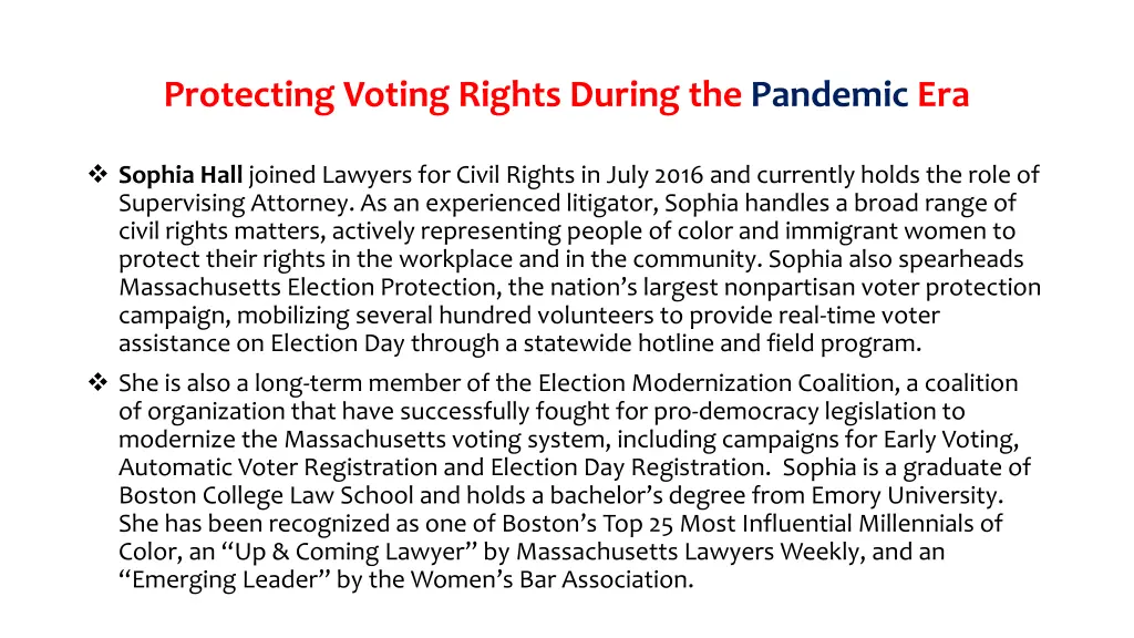 protecting voting rights during the pandemic era 9