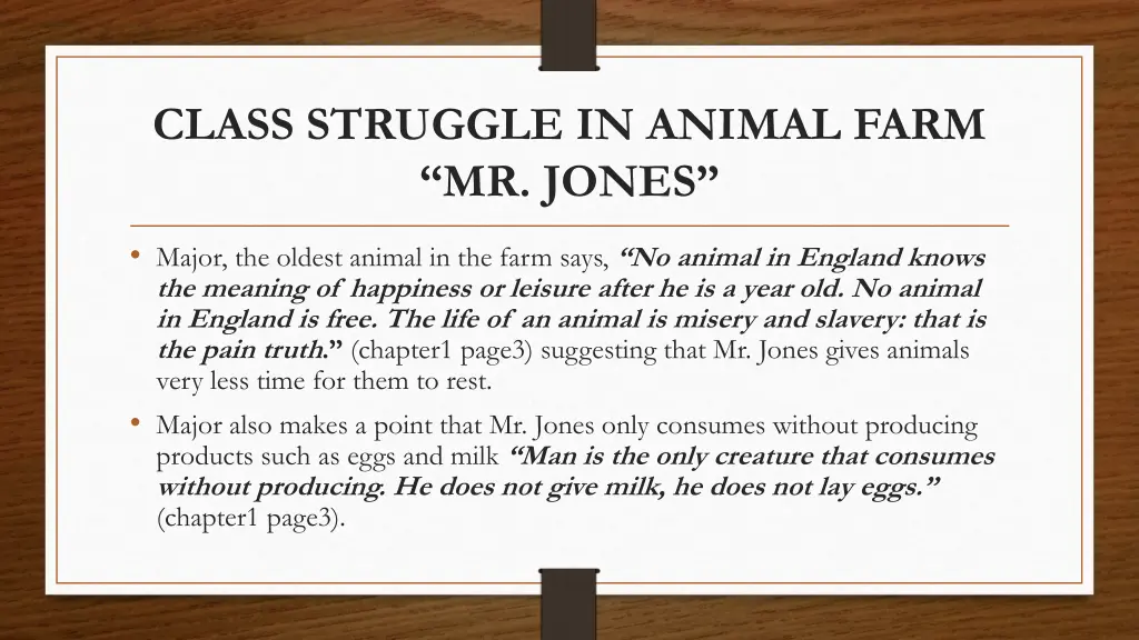 class struggle in animal farm mr jones 1