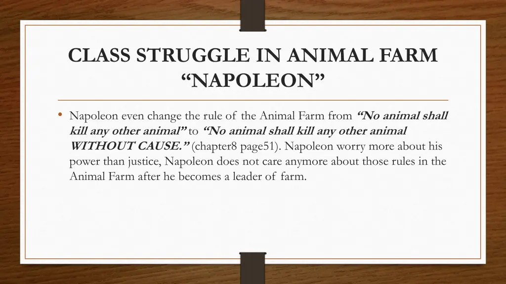 class struggle in animal farm napoleon 1