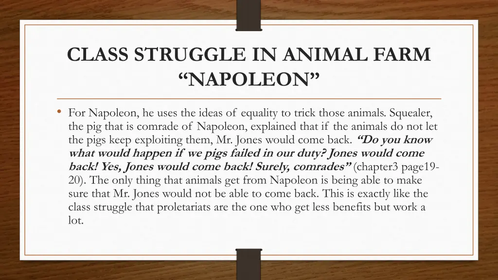 class struggle in animal farm napoleon 2