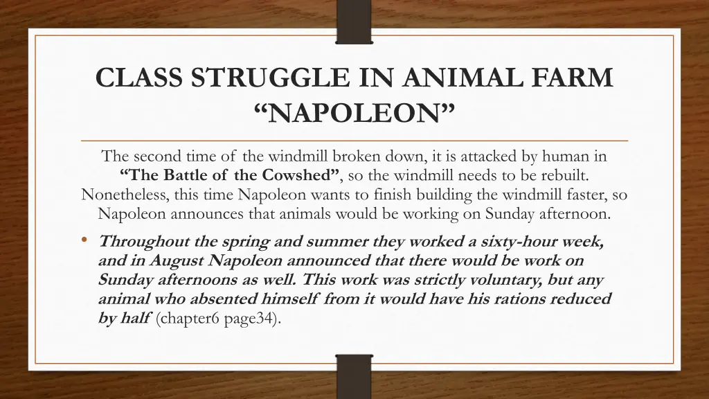 class struggle in animal farm napoleon