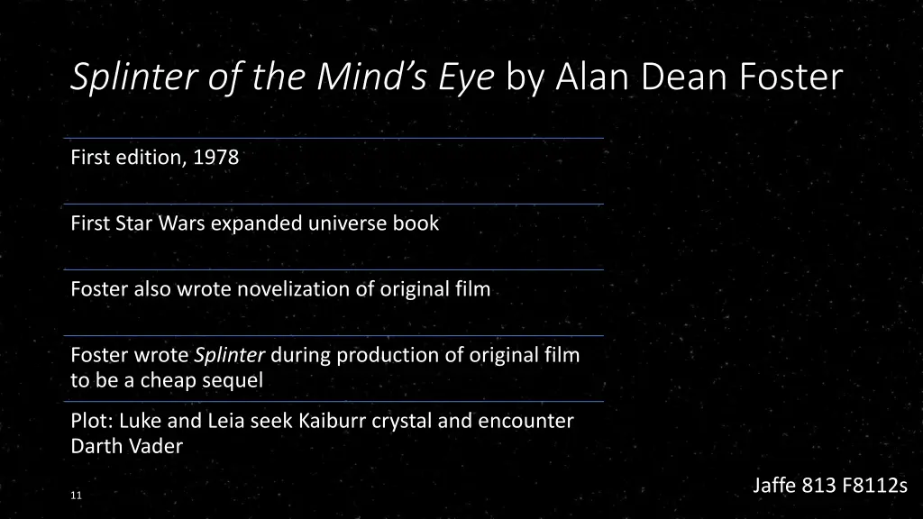 splinter of the mind s eye by alan dean foster