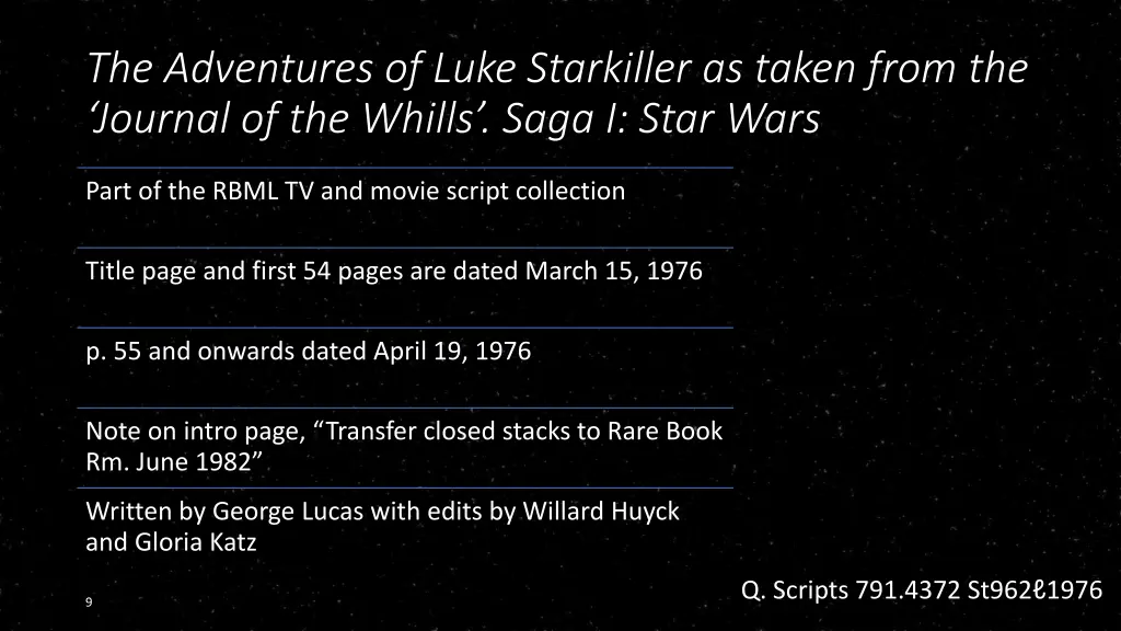 the adventures of luke starkiller as taken from