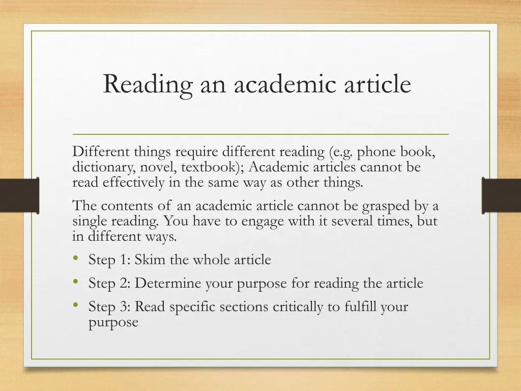 reading an academic article