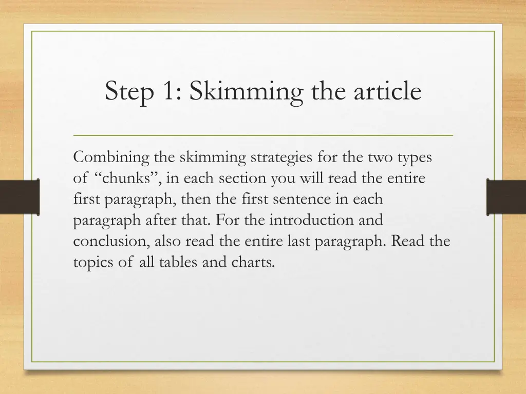 step 1 skimming the article 2