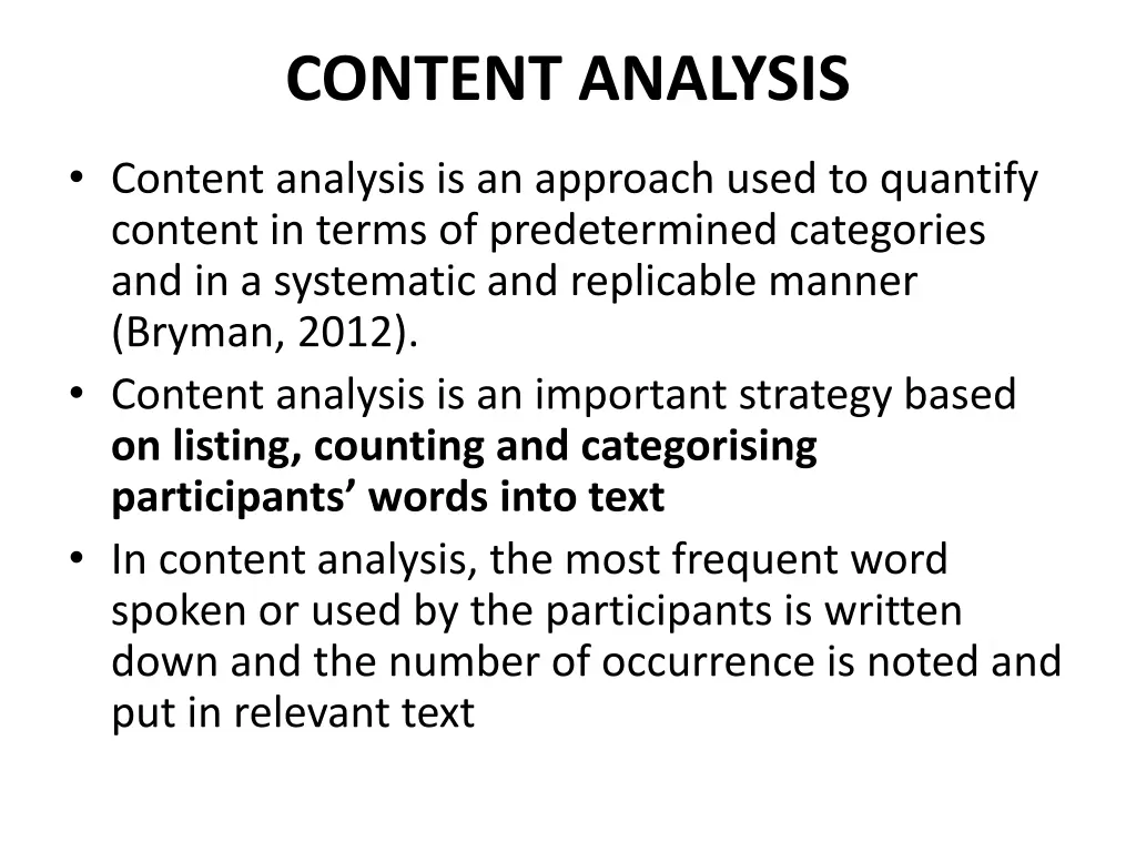 content analysis