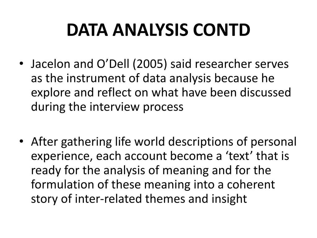 data analysis contd