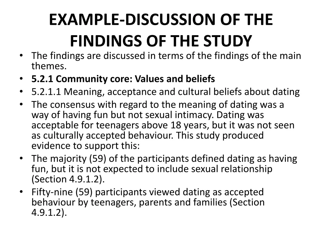 example discussion of the findings of the study