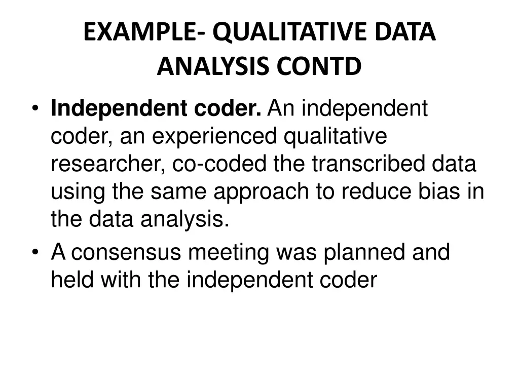 example qualitative data analysis contd