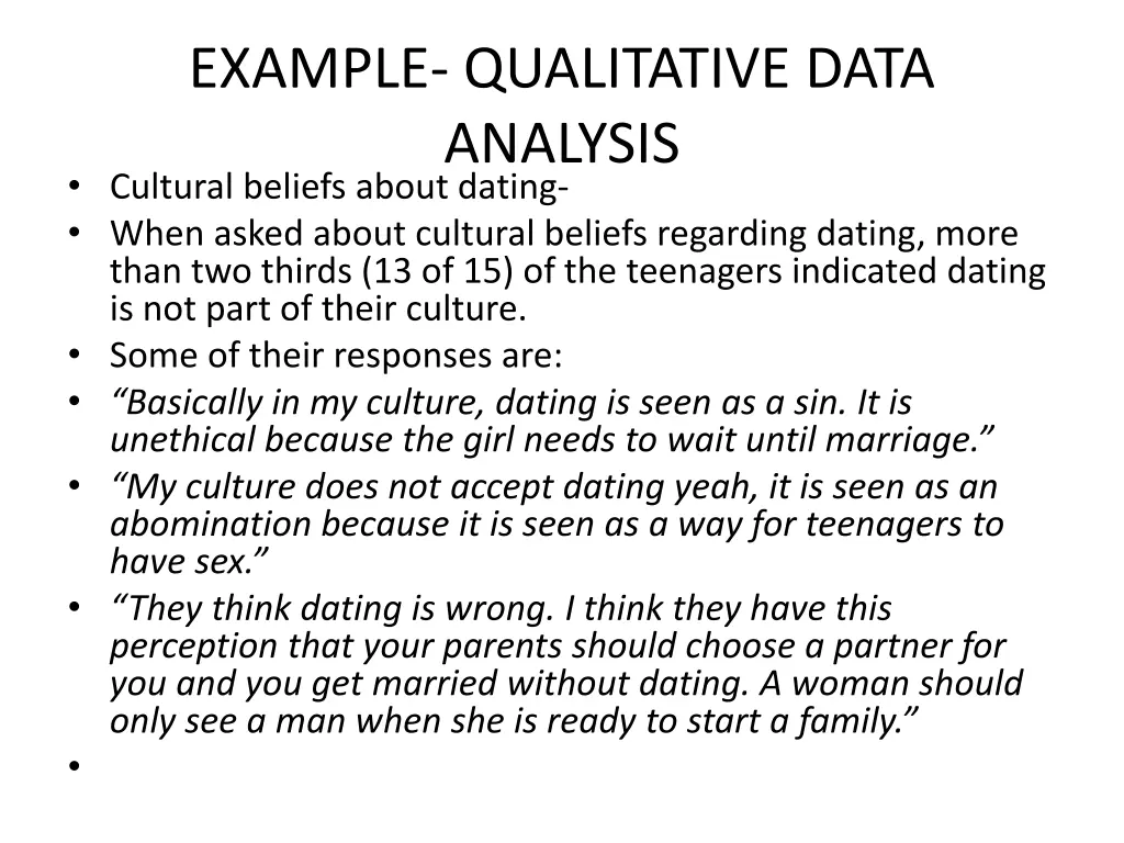 example qualitative data analysis cultural