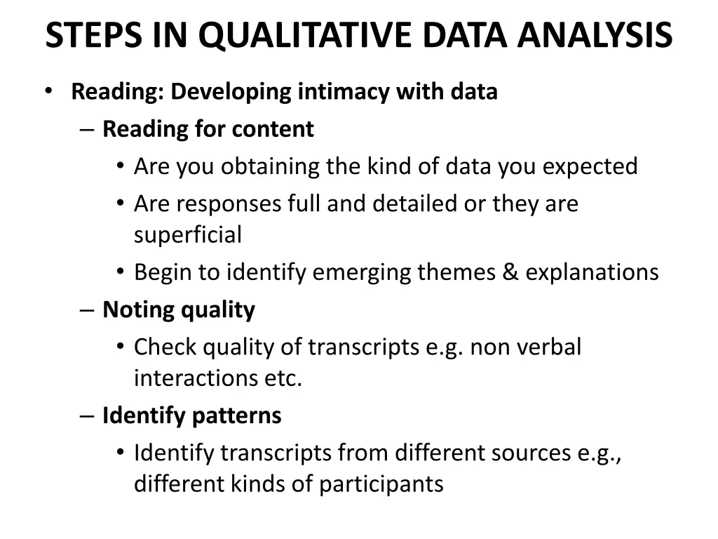 steps in qualitative data analysis