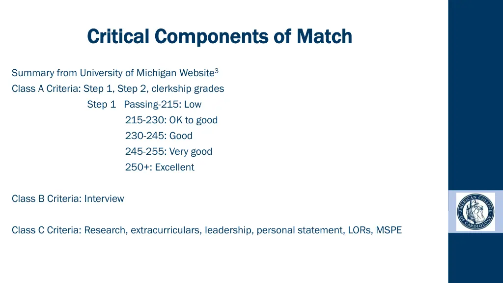 critical components of match critical components