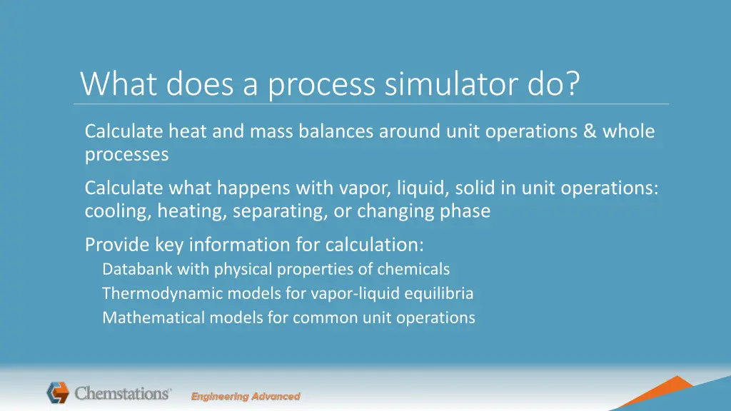 what does a process simulator do 1