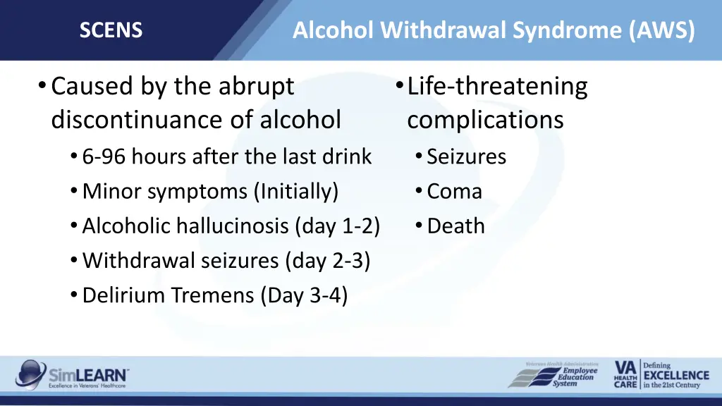 alcohol withdrawal syndrome aws